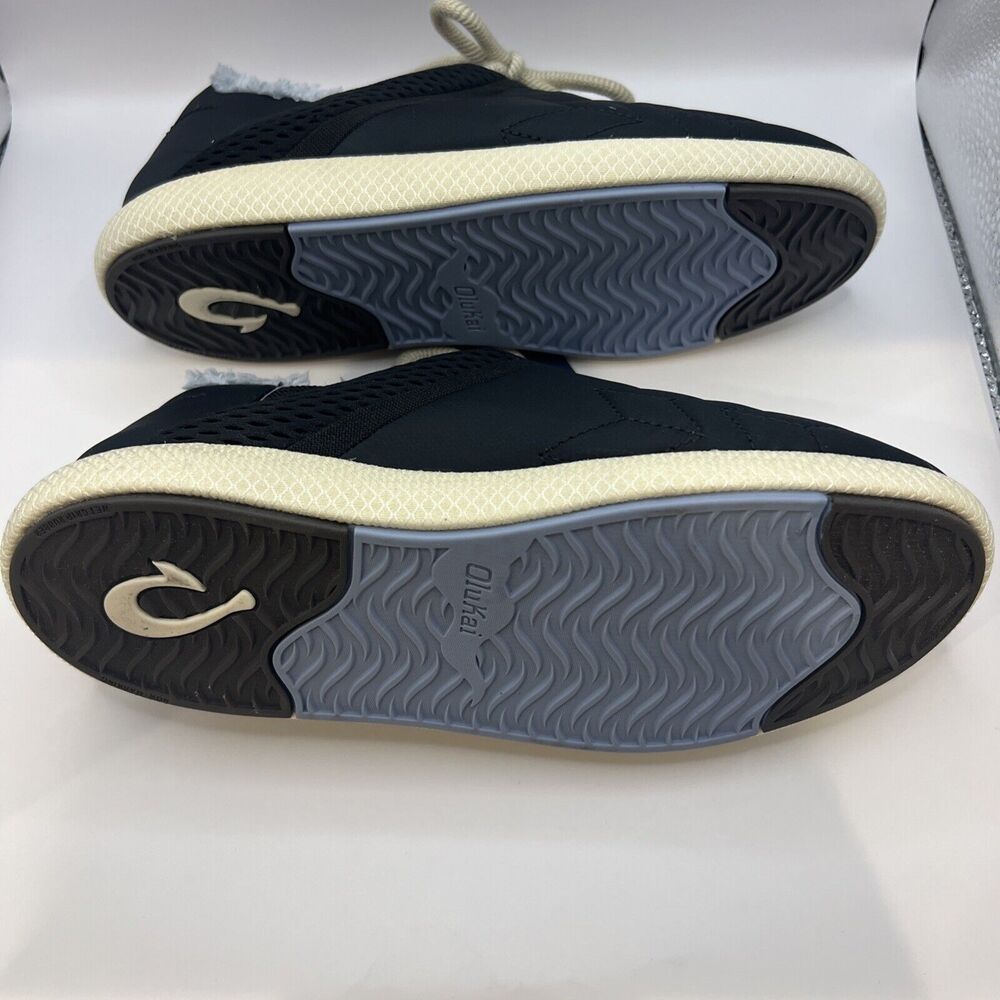 OLUKAI Mahiki Black / Black Slip On Shoes Slipper Women’s Sz8 New - Picture 9 of 9